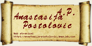 Anastasija Postolović vizit kartica